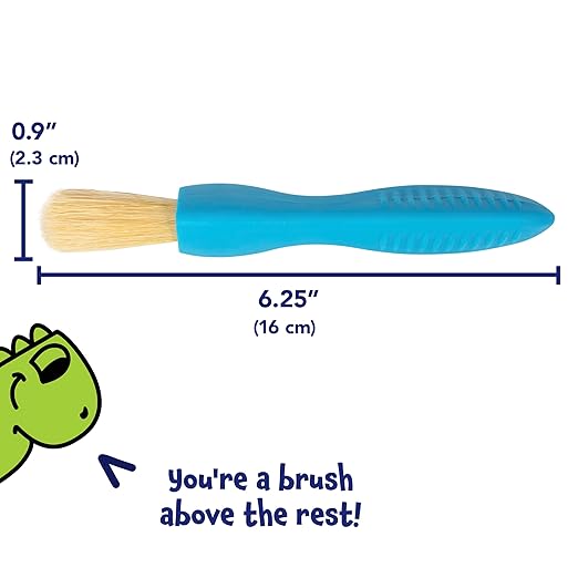 Ready 2 Learn - CE-6675 Ready 2 Learn Triangle Grip Paint Brushes - Set of 6-18m+ - Easy to Grip Paint Brushes for 2, 3 and 4 Year Olds - Encourage Writing Grip
