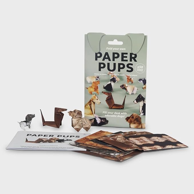 50 Sheets DIY Paper Cats, Origami Paper Kit to Fold Cute Cat Figures, Desk Origami Cats Decoration, Craft Activity for Adults Kids, Creative Gift for Kids Adults Cat Lovers (Dog, 50pcs)
