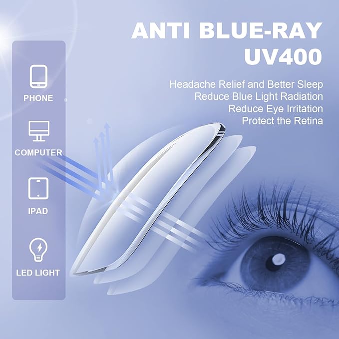 Reading Glasses for Women-5 Pack Blue Light Blocking Square Fashion Readers with Spring Hinge Computer Eyeglasses(Mix1, 3.00x)