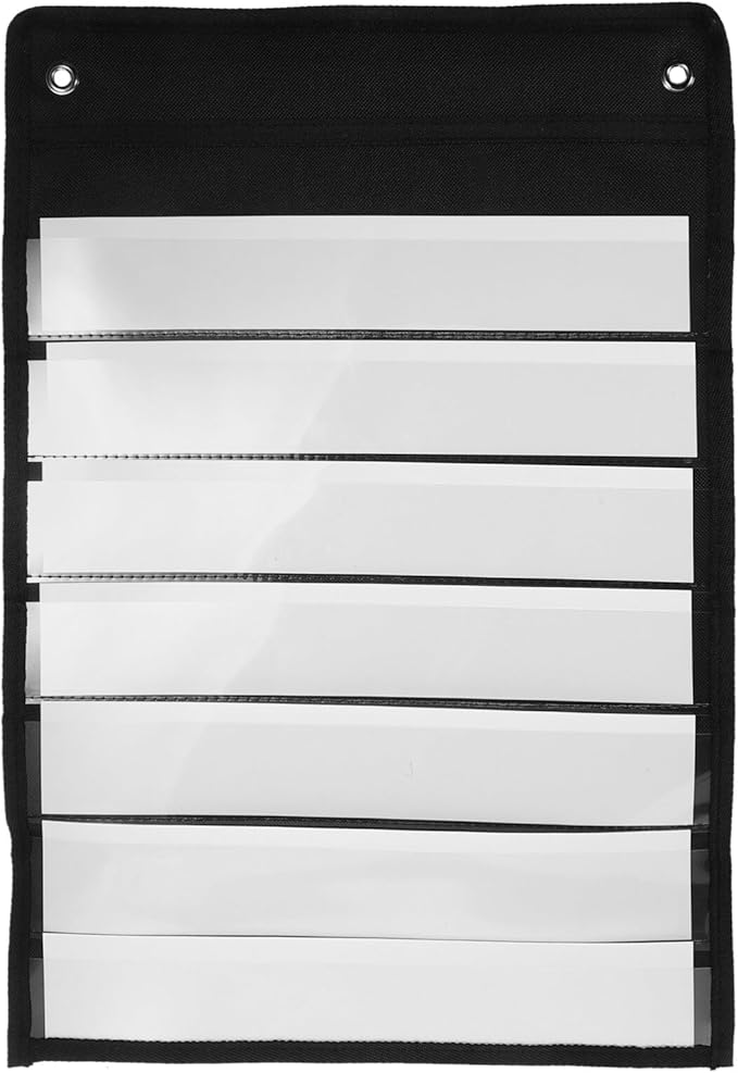 1 Pocket Chart with 10 Dry Erase Cards Classroom Pocket Chart Scheduling Pocket Chart for Daily Schedule Activities Class Demonstrations Black