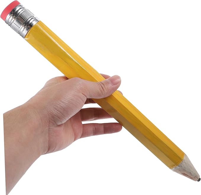 BESPORTBLE Large Wooden Jumbo Pencil Cartoon Drawing Writing Pencil for Party Favors School Supplies and Art Projects and Bright Color Design
