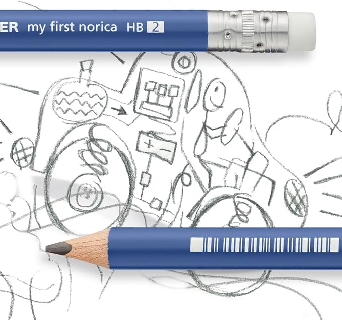 STAEDTLER My First Norica Triangular Learner's Pencil, #2 HB, 12 Count, Easy-Grip 3-Sided Design for Beginning Writers, Pre-Sharpened Pencils