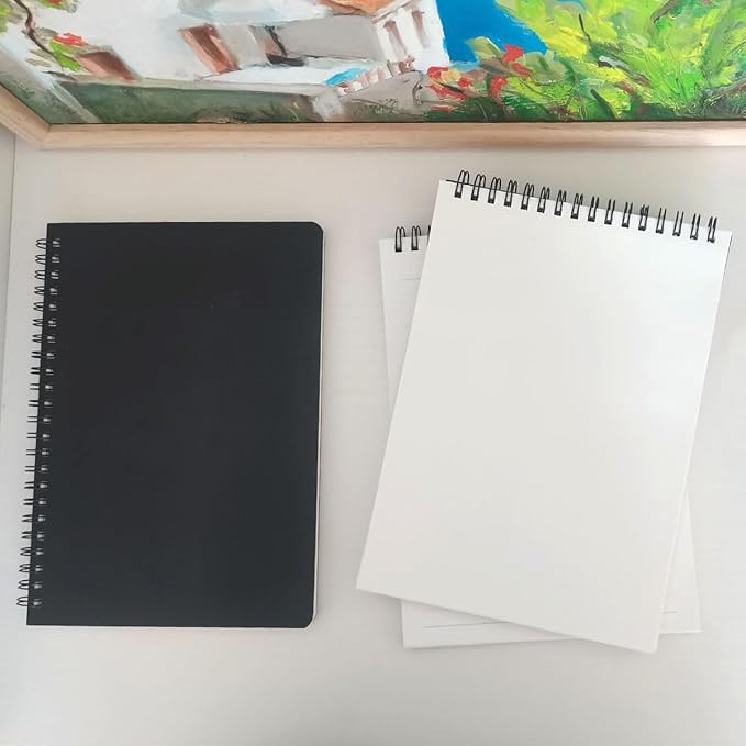Spiral Steno Pads, Blank Paper Note Pads, 1Pack, 6” x 8”, 60 Sheets Steno Books