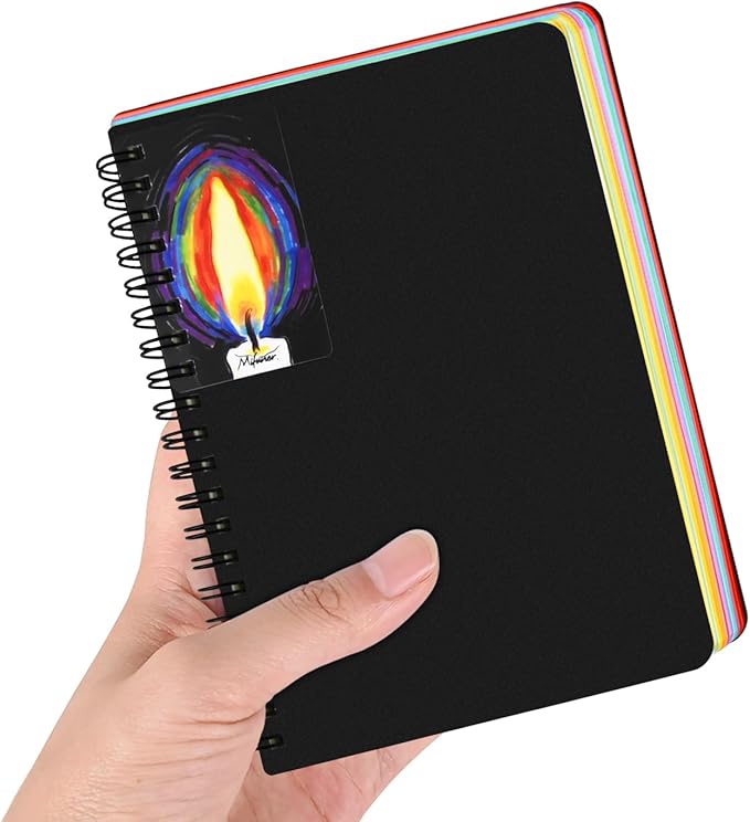 5x7in 12 Colors Paper Sketchbook, 80gsm Spiral Bound Art Journal Sketchbook, 92Sheets Acid-Free Travel Pocket Sketch Pad for Drawing, Illustration, Ideal for Most Dry Media