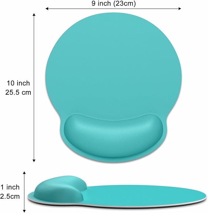 Dapesuom Ergonomic Mouse Pad with Wrist Support, Comfortable Memory Foam Wrist Rest for Easy Typing Pain Relief, Cute Computer Gaming Desktop Mouse Mat with Non-Slip Base for Laptop Office, Lake Green
