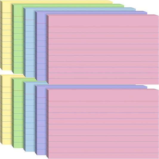 Index Cards 5x8, 200 Sheets, Ruled Color Flash Cards for Effective Studying and Note-Taking, Premium Note Cards, Essential School Supplies for College & Office, Home Organization & Study Supplies