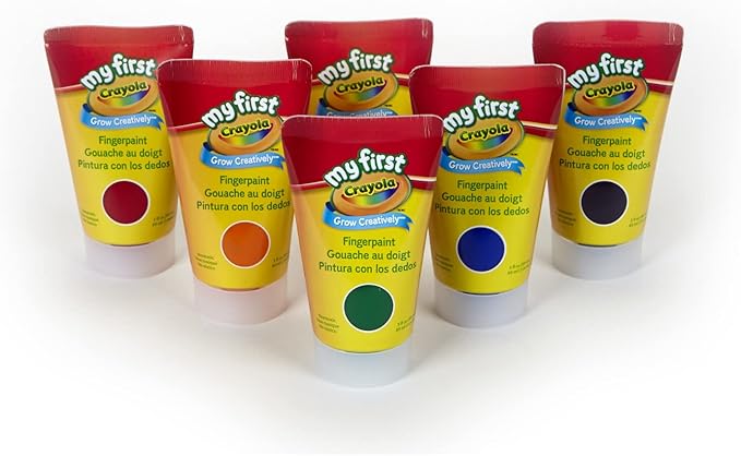 Crayola Washable Finger Paints (6 Pack), Toddler Arts & Crafts Supplies, Gifts for Kids, Ages 1, 2, 3