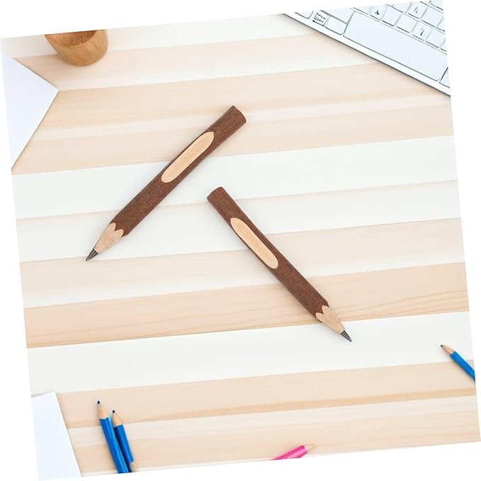 PRETYZOOM 10pcs Natural Wooden Ballpoint Pens 13cm Lightweight Biodegradable Tree Bark Design Convenient Writing Supplies for Office and Daily Use