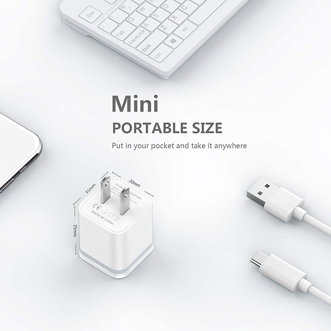 USB Wall Charger, 5-Pack 2.1A/5V Dual Port USB Cube Power Adapter Charger Plug Charging Block Replacement for iPhone Xs/XR/X, 8/7/6 Plus, Samsung, HTC, LG, Moto, Android Phones