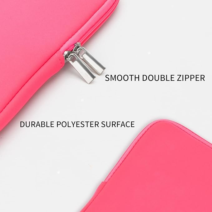 RAINYEAR 16 Inch Laptop Sleeve Soft Case Padded Bag Specially Compatible with 16" MacBook Pro M1 M2 M3 M4 M5 Pro/Max A2141 A2485 A2780 A2991 A3403 A3186 A3428 A3429 (Bright Pink)