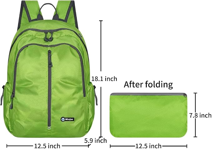 Lightweight Packable Foldable Backpack, Hiking backpack,Travel Backpack (Fluorescent Green)