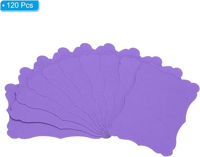 PATIKIL 3.7"x2.4" Blank Paper Business Cards, 120 Pack Small Index Flash Cards Words Message Note Card Mini Paper Tags Lace for DIY Gift, Purple