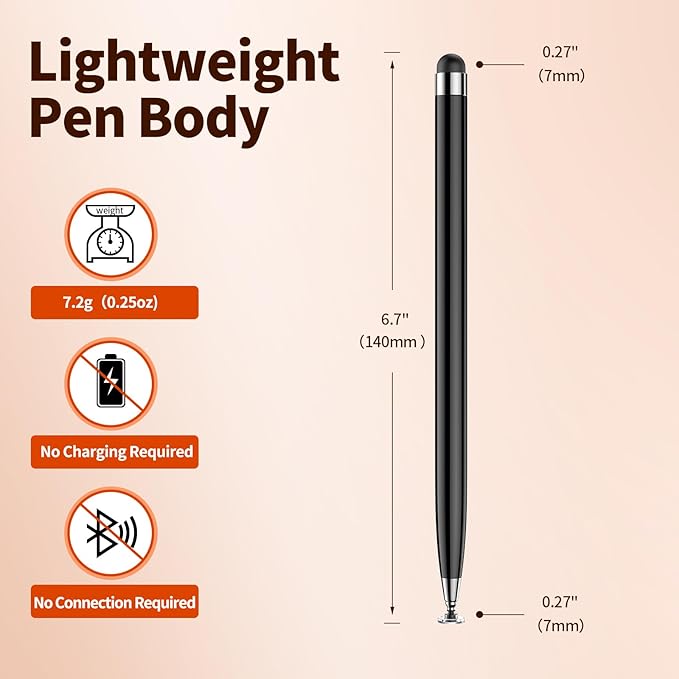 10 PCS Stylus Pen for Touchscreen, Lightweight 2 in 1 Dual-Tip Design, for Drawing, Note-Taking & Gaming, Stylus Pen for iPad, iPhone, Android Tablets Capacitive Touch Screen