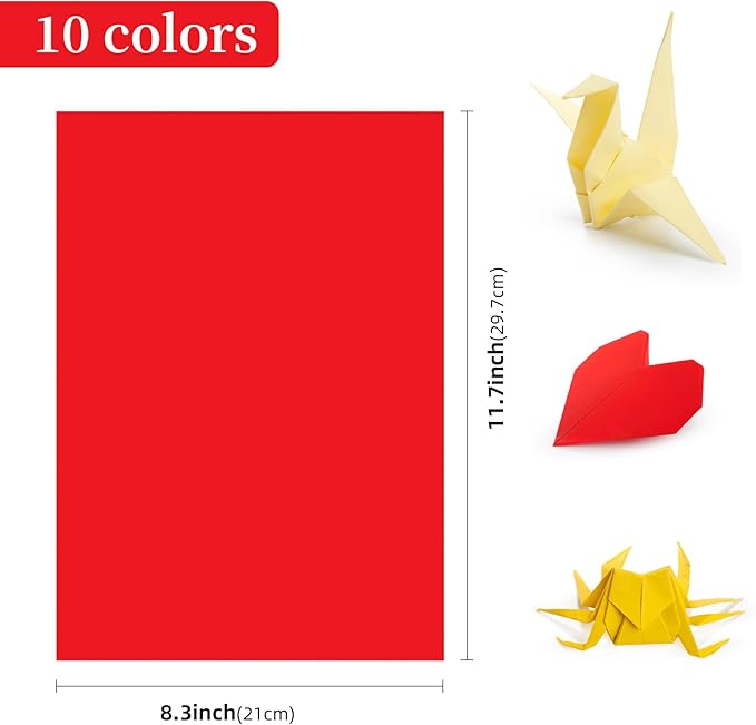 AIMI 80 Sheets Assorted Colors Bulk for School Supplies A4 Copy Paper Construction Paper Classroom Supplies Elementary Great for Arts Painting Coloring Drawing Crafts