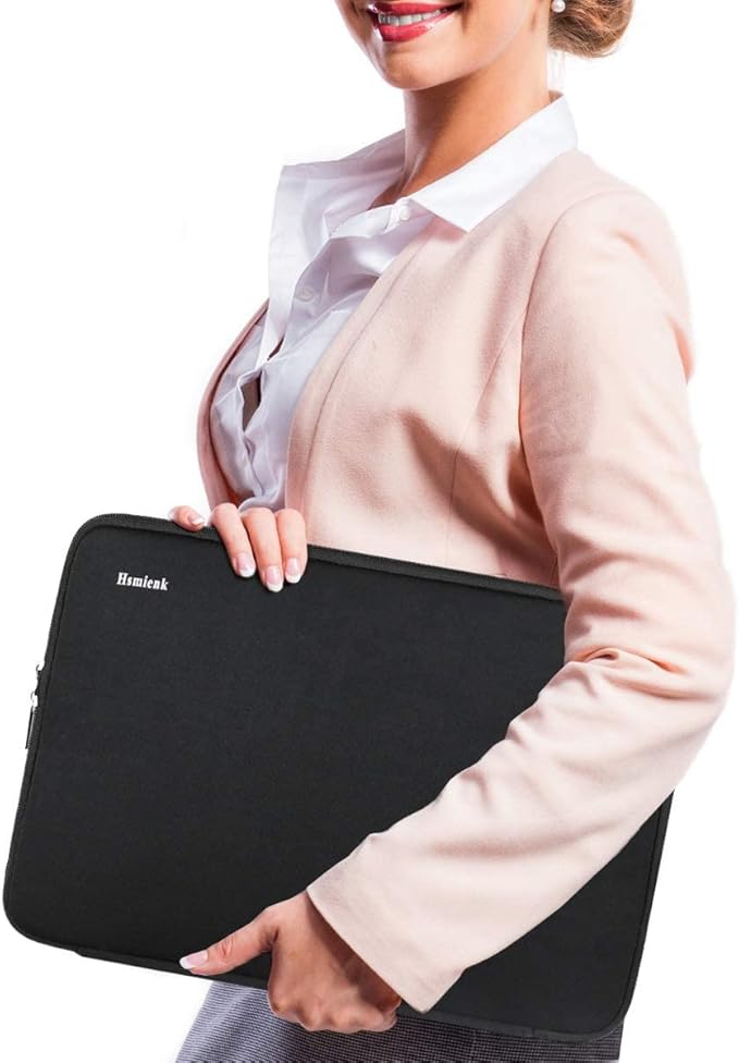 Laptop Sleeve Case 15 inch, Shockproof Protective Flip Cover, Notebook Computer Pocket Bag, Tablet Briefcase Carrying Case for 15"-15.4" HP, ASUS, Acer, Lenovo, Black