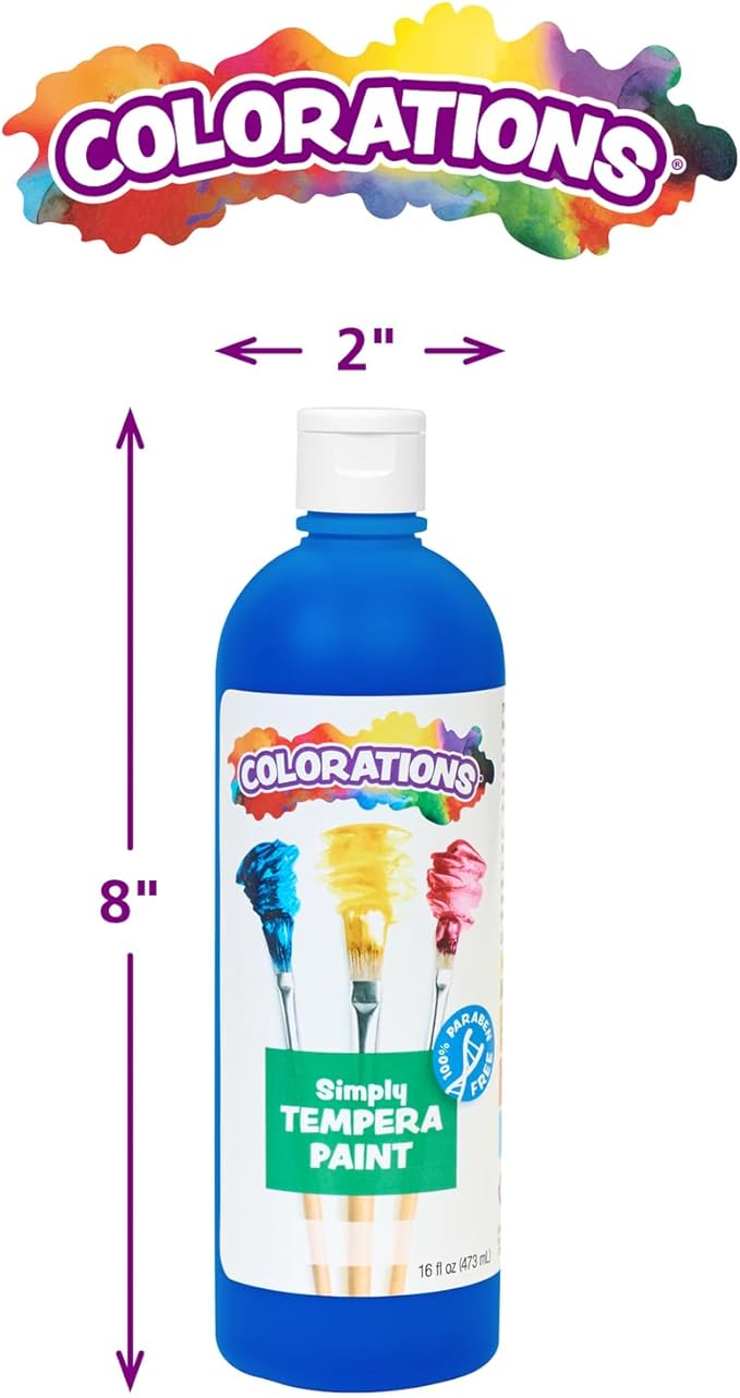 Colorations Paraben-Free Simply Tempera Paint 16 oz. - Set of 6