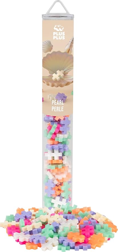 PLUS PLUS 240 Piece Pearl Mix Tube - Mini Interlocking Building Blocks Set, Stem Toys for Kids - Sensory Bin Fillers/Math Manipulatives Classroom Must Haves Gifts for Boys & Girls