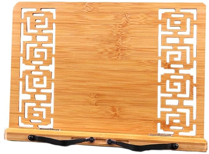 Foldable Bamboo Wood Book Stand Desktop Reading Holder Cookbook Stand Portable Laptop Table