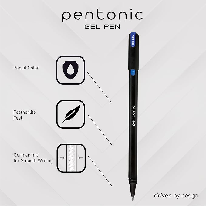Pentonic Gel Pens, 36 Count, 36 Assorted Colors (Assorted Color, Neon, Pastel & Glitter), Medium & Fine Point, Smooth Writing For Journaling (1002358) (Pack of 2)