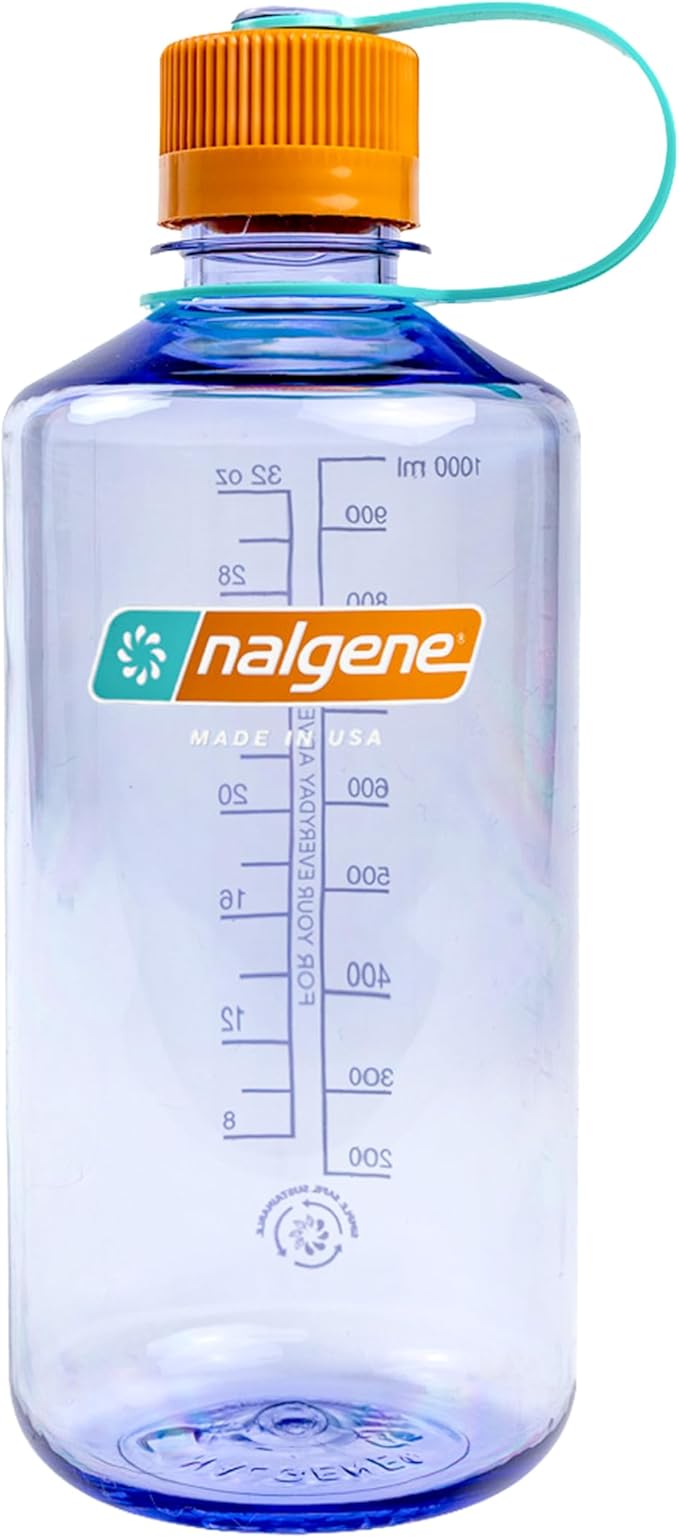 Nalgene 32 oz Narrow Mouth Water Bottle | BPA-Free, Durable & Leak Proof, Lightweight Bottle for Hiking, Gym & Travel, Amethyst