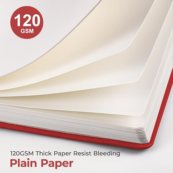 AHGXG Blank Journal Notebook, 160 Pages, A5 Medium Size (5.7'' x 8.3'')
