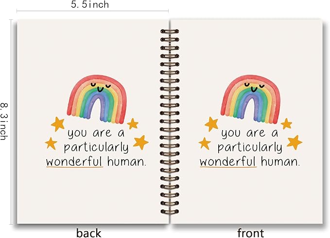 Boho Positive Rainbow Spiral Notebook Journal,You are Particulary College Ruled Spiral Notebook for Teenage Girls Women,Hardcover Spiral Notebook for Offices Schools Classrooms