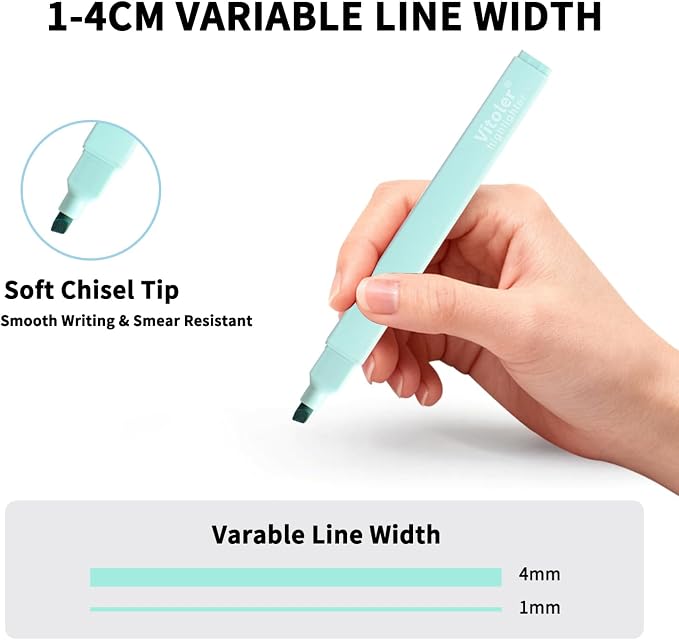 Vitoler Highlighters and Gel Pens set 12 Packs，No Bleed Fast Drying Pens | for Teacher Nurse Study, Journaling and Office Supplies