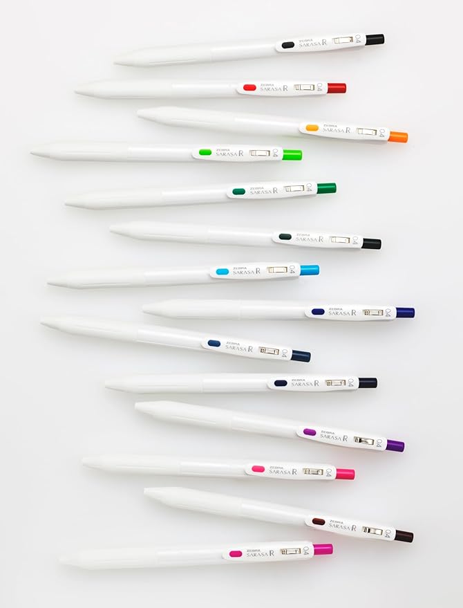 Zebra Pen, SARASA R Gel Pens, Assorted Ink Colors, 0.4mm Fine Point, Vivid Ink to Create Deep, Saturated Color and Smooth Gel Lines, Quick-Drying for Smear-Free Writing, Made in Japan, 14-Pack (47714)