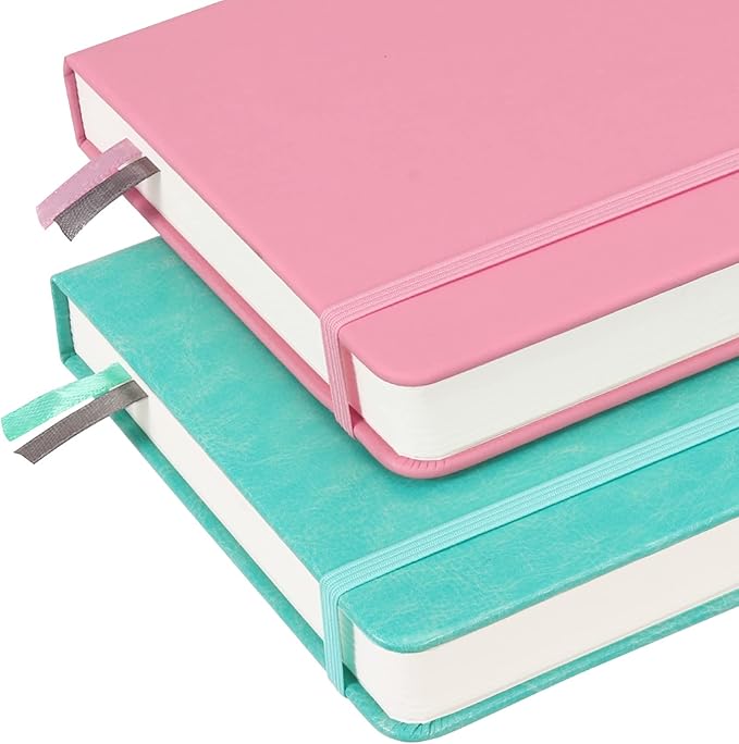 Bullet Dotted Journal Notebook - A5 Dot Grid Notebook with 280 Pages,100gsm Thick Paper,Leather Hardcover Journal for Women Men,5.75'' × 8.38''-Pink