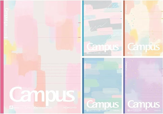 KOKUYO Composition Notebooks, 5 Pack Campus Semi-B5 Comp Book with Dot A 7mm Ruled, 30 Sheets, School Lined Notebook Acrylic Palette, Journal Notebook for Women Work Study Note Taking (NO-3CATN-L38X5)