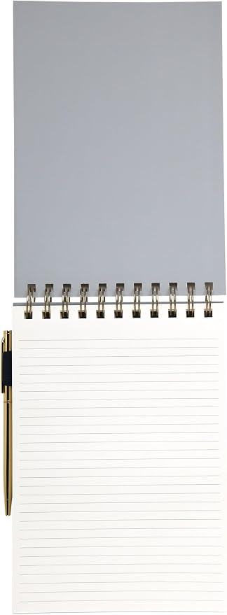 Eccolo Steno Notebook 120 Sheets Top Spiral Notebook with Gold Pen 6x8