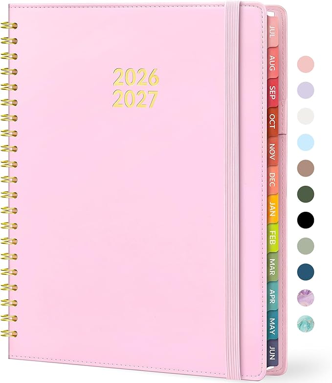 Forvencer Planner 2026-2027, Academic Planner Weekly & Monthly, Vegan Leather Cover Calendar Planner, July 2026 - June 2027, 8.5" x 11", Daily Agenda with Tabs, Student Teacher Planning Organizer