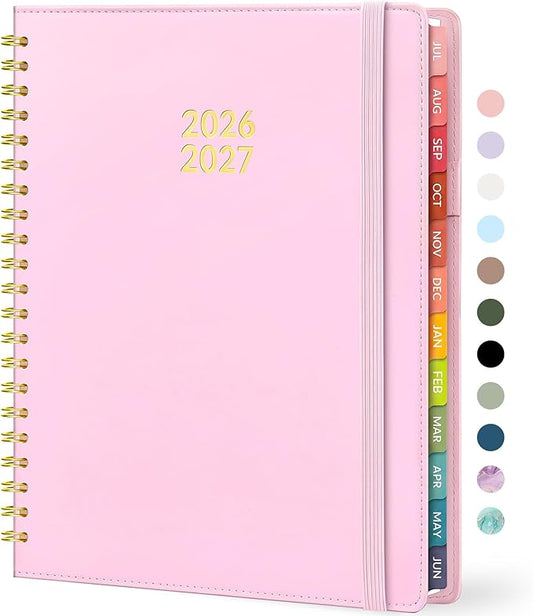 Forvencer Planner 2026-2027, Academic Planner Weekly & Monthly, Vegan Leather Cover Calendar Planner, July 2026 - June 2027, 8.5" x 11", Daily Agenda with Tabs, Student Teacher Planning Organizer