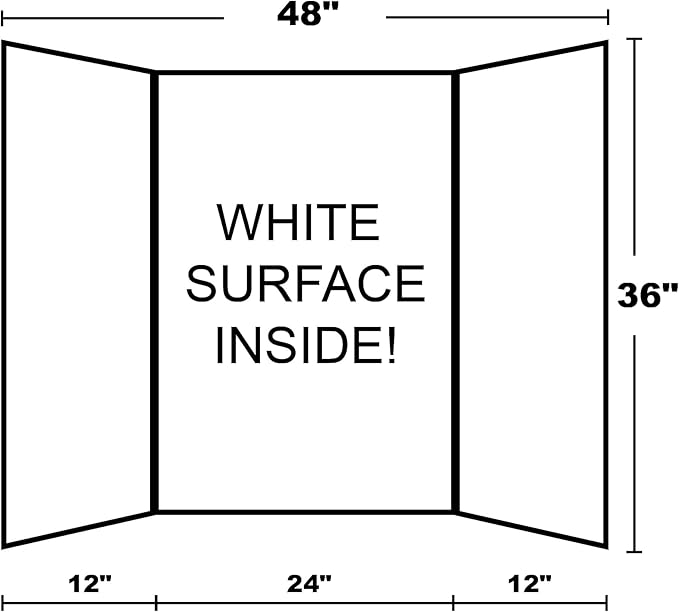 BAZIC 36" X 48" White Tri-Fold Corrugated Presentation Board (Case of 24)