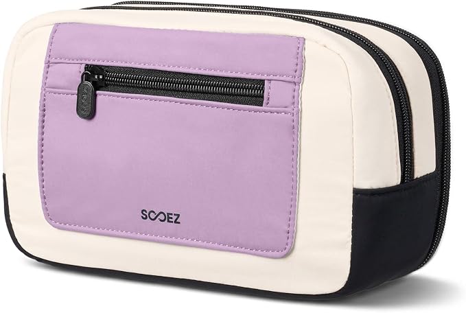 Sooez Pencil Case, Pencil Pouch Large Capacity, Pen Bag Storage Organizer | Clean Two-Tone Design, Multiple Compartments, Versatile Storage, Smooth Durable Zippers, Water-Resistant Fabric, Stable Base