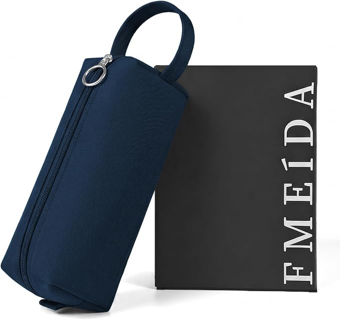 Fmeida Pencil Case Pouch, Back to School Supplies Gift for Boys Girls, Navy | Eco-Friendly Fabric, Water-Resistant, Inner Pocket, Carry Handle, for School & Office