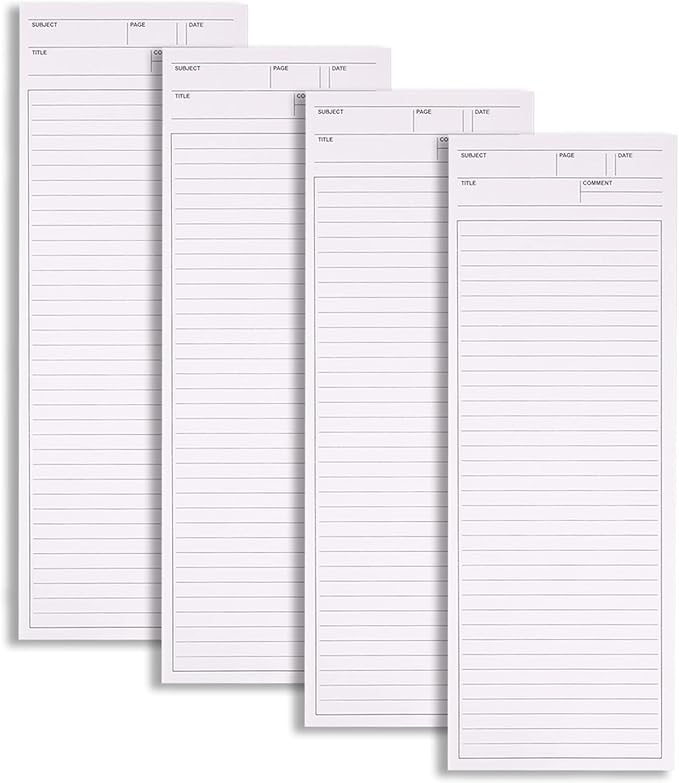 4 Pack Lined Paper Notebook, 9.8 × 3.5 inches Long Strip Notepad, Personalized Memo Pads for Planning, Tasks, Appointments, Reminders, Home, Office, 50 Sheets Per Note Pads (Lined)