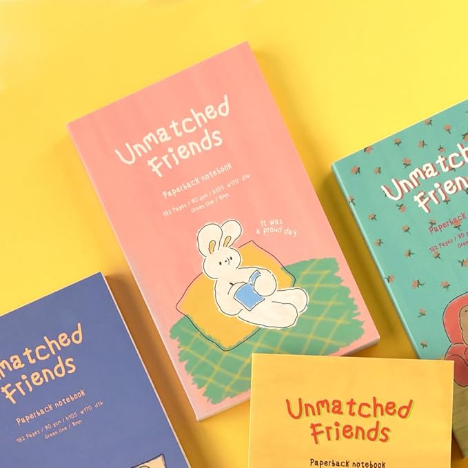 Monolike Unmatched Friends Paperback Line Notebook - 05. A proud day_Design note, Mini note, Simple note, Notebook, 192 Pages, 4.13x6.69