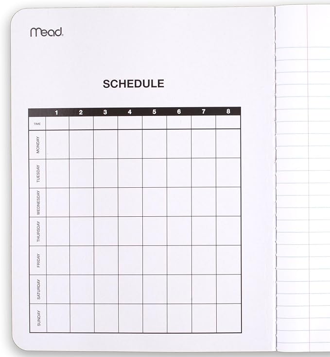 Mead Composition Notebook, Comp Book, Wide Ruled Paper, 100 Sheets, 9-3/4" x 7-1/2", Fashion, Square Deal, Assorted Colors, Color Selected May Vary, 1 Count (09918)