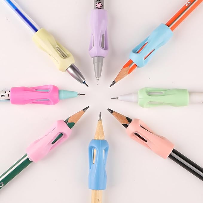 Pencil Grips for Kids Handwriting, Silicone Finger Grips for Toddlers 2-4 Years, Ergonomic Pen Holders to Correct Pencil Grip Posture and Reduce Hand Fatigue, 15-Pack, Assorted Colors