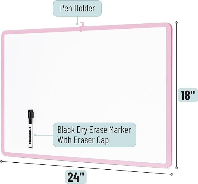 Mr. Pen- Magnetic Whiteboard Dry Erase, 18x24 Inches, Dry Erase Board with Black Fine Point Marker, Magnetic White Board for Students, Home, Office and Classroom
