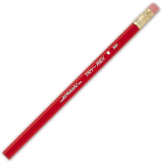 J.R. Moon Pencil JRMB21T Try Rex Pencil with Eraser, 0.94" Height, 2.36" Wide, 7.72" Length, Jumbo (12 Count)