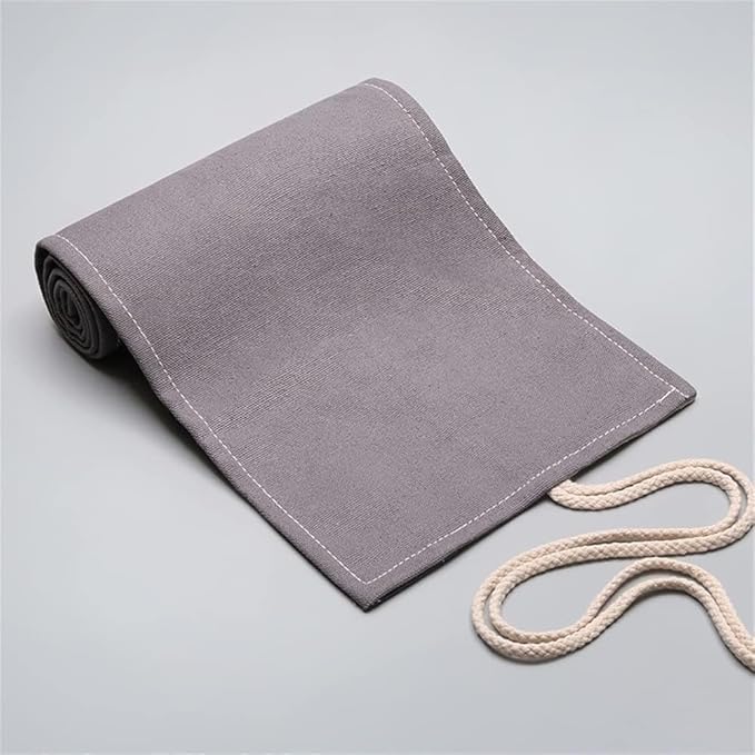 DIYOMR 12/24/36/72 Slots Pencil Wrap Pencil Rolls, Artist Colored Pencil Roll Up Bag Short Brush Pouch Case Pencils Organizer for Drawing Coloring and Sketching, No Pencils (Grey, 12slots)