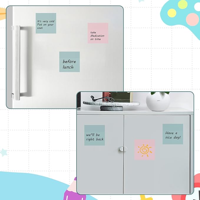 Transparent Sticky Notes,6 Pack 3x3 in，Clear Sticky Notes，Self-Adhesive Waterproof Translucent ，Clear Notes， for Bible,School, Office (Pink + Blue, 3 * 3 Inch)