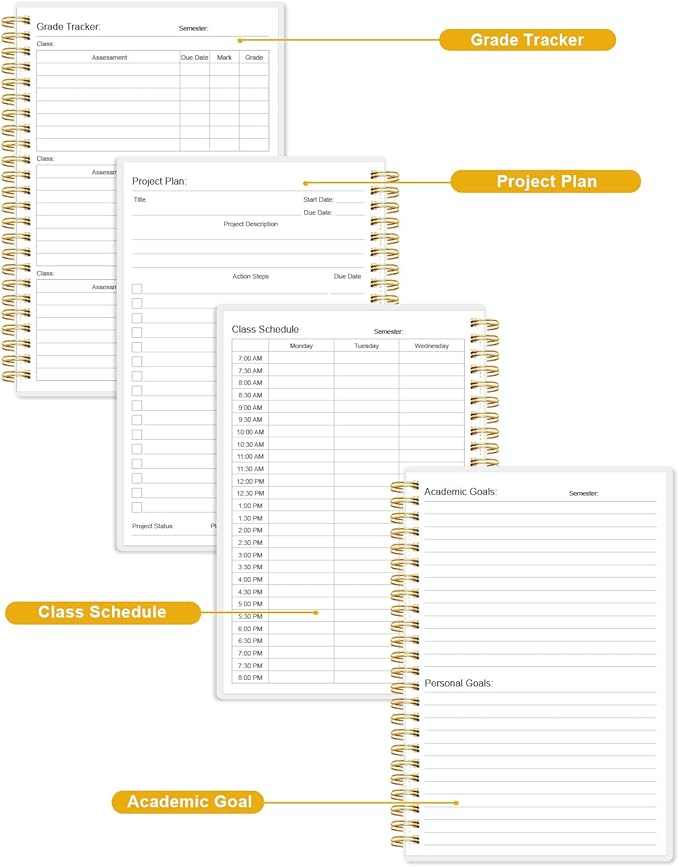Academic Planner for 2026-2027 or Anytime - Undated Weekly Student Planner For Homeschool, High School, College & Nursing Students, 200 Pages, 5.8" x 8.5", Blue