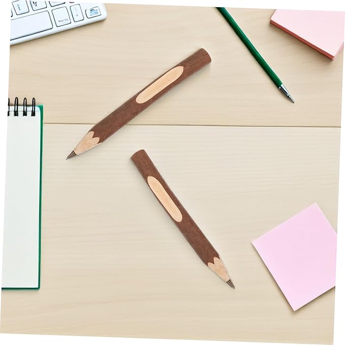 COHEALI Natural Wood Ballpoint Pens 13cm Biodegradable Bark Writing Pens 10pcs for Home and Office Use