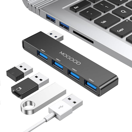 USB Hub 3.0 MOGOOD USB Hub for Laptop USB Splitter USB Port Splitter USB Port Expander USB Multiport Adapter Laptop, Xbox, Flash Drive, HDD, Console, Printer, Camera,Keyborad, Mouse