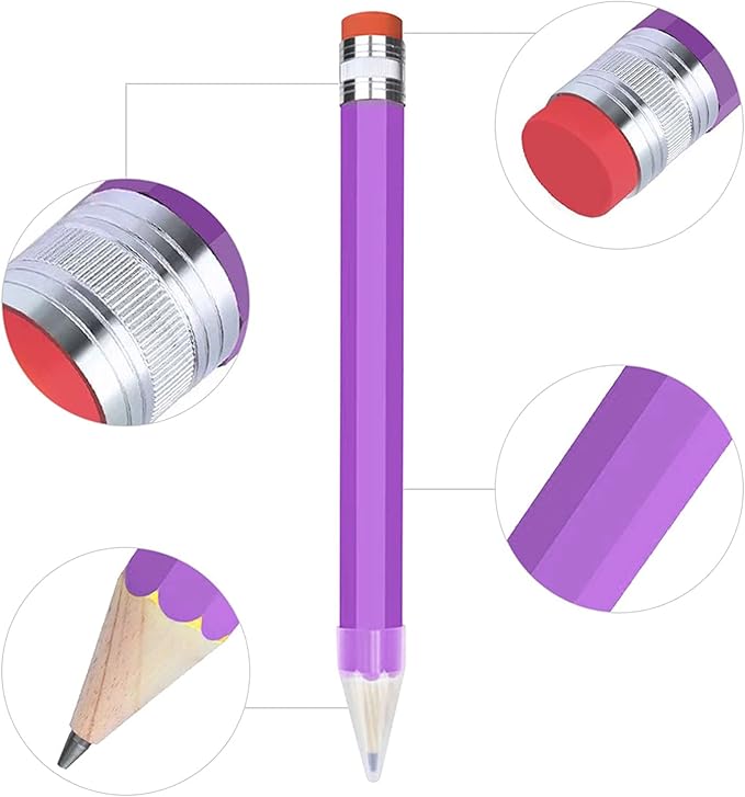 Giant Pencil, 14 Inch Jumbo Pencils, Funny Big Novelty Pencil for Prop/Gifts/Decor (Light Purple)