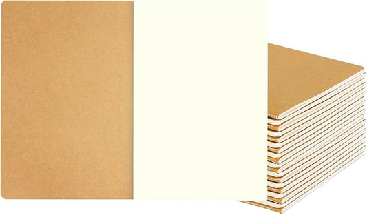zmybcpack 24 Pack Journal Notebook Blank Sketch Notebooks for Travelers, Students, Office - Diary Notebook Subject Notebooks Planner - A5 Size, 8.26”x5.5”, 60 Blank Pages/30 Sheets