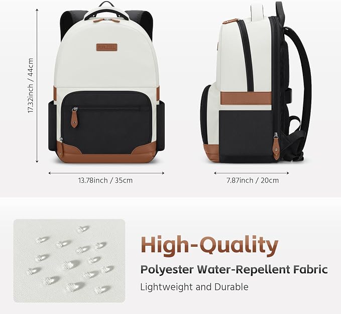 RealCool 15.6-17.3" Laptop Backpack, 31L Water Resistant Travel Bag | Independent frame opening, lightweight ,multi-compartments, ergonomic padded straps, luggage belt, for School,Business Trip
